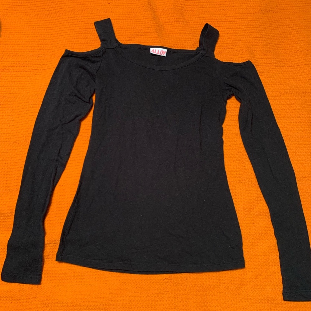 Alloy open shoulder black long sleeve